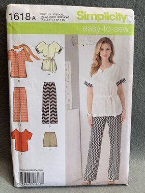 Simplicity Misses Shirt Short Pant Sewing Pattern sz 4 6 8 10 12 14 16 18 20 22